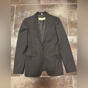 Burberry London Womens Wool Blazer Suit Jacket Size 0 Excellent Condition Black